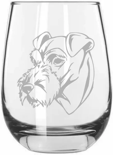 Vista 518 de Shar Pei (chino) - Vaso de vino sin tallo grabado para perro, 15.25 onzas