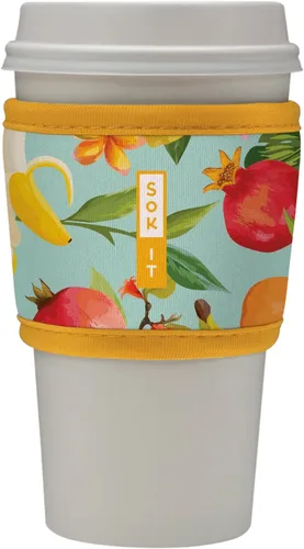 Vista 102 de Sok It HotSok Coffee & Tea - Funda de neopreno con aislamiento reutilizable (floral abstracto)