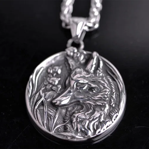 Vista 2 de Collar vikingo nórdico para hombre, brújula vegvisir, collar original de talismán, 1 ud