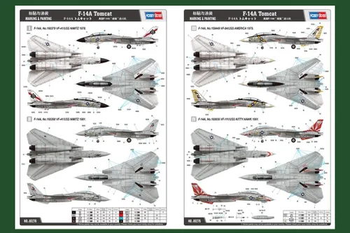 Vista 4 de Hobby Boss HY80276 F-14A Tomcat Kit de construcción de modelo de avión