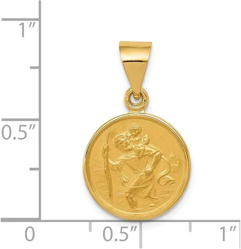 Vista 3 de Colgante de medalla de San Cristóbal oro amarillo de 18 quilates 0866 x 0512in