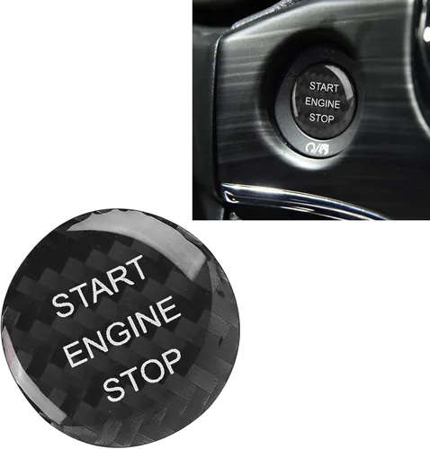 Vista 9 de ramuel Compatible con panel de moldura de botón de arranque y parada de motor interior de fibra de carbono, accesorios de automóvil para Jeep Grand