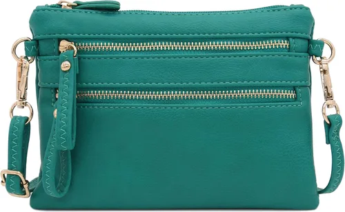 Vista 57 de Bolso de hombro cruzado con múltiples bolsillos y cremallera y correa de muñeca pequeña