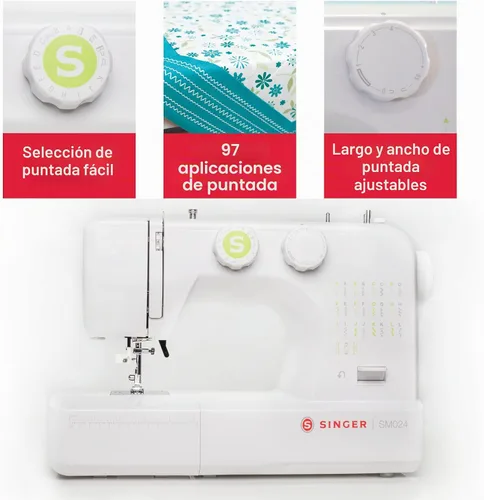 Vista 4 de SINGER Máquina de coser SM024 con kit de accesorios incluido, 24 puntadas, simple e ideal para principiantes