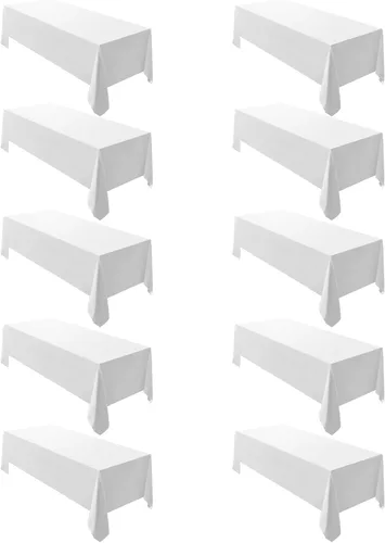 Vista 17 de Surmente Mantel rectangular de poliéster de 60 x 102 pulgadas para bodas, banquetes o restaurantes (negro, paquete de 2)