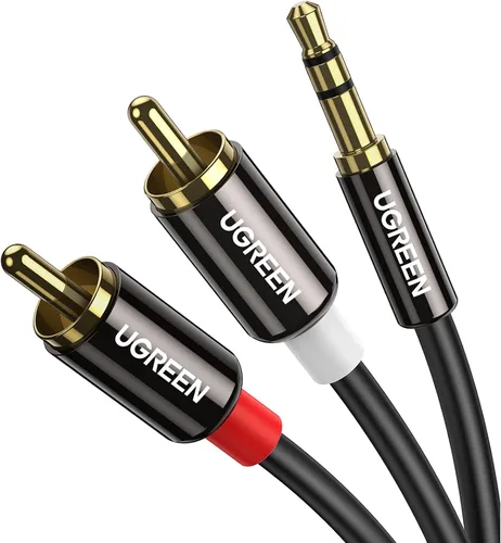 Vista 12 de UGREEN 3.5mm to RCA Cable, 3.3FT 2RCA Male to Aux Audio Adapter, HiFi Sound Conector RCA a Aux para teléfono altavoz MP3 Tablet HDTV, cable auxiliar