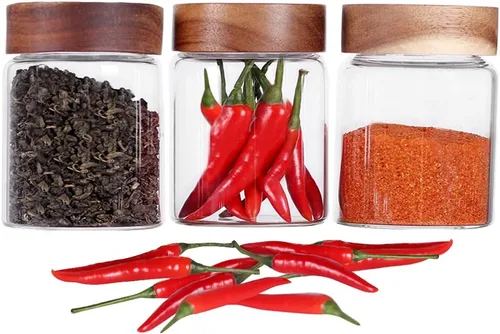 Vista 9 de SAIOOL Con tapa de rosca (2 unidades) tarros de cocina, 2 recipientes de almacenamiento de alimentos de 19.6 fl oz*2 botes de almacenamiento