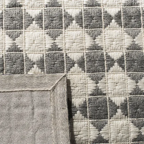 Vista 5 de SAFAVIEH Natura Collection - Alfombra de pasillo, 2 pies 3 pulgadas x 8 pies, gris y marfil, viscosa y lana hecha a mano, ideal para zonas de alto