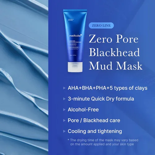 Vista 2 de medicube Máscara facial de barro de puntos negros Zero Pore – Enfriamiento de la piel y apriete de poros – Fórmula de secado rápido de 3 minutos