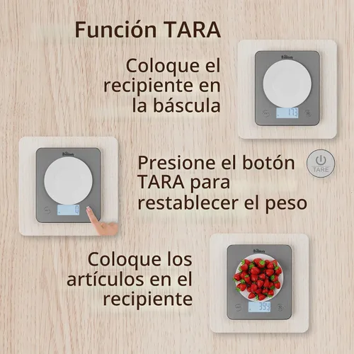 Vista 4 de Báscula de cocina inteligente Bisonbody con rastreador de nutrición y aplicación Bluetooth