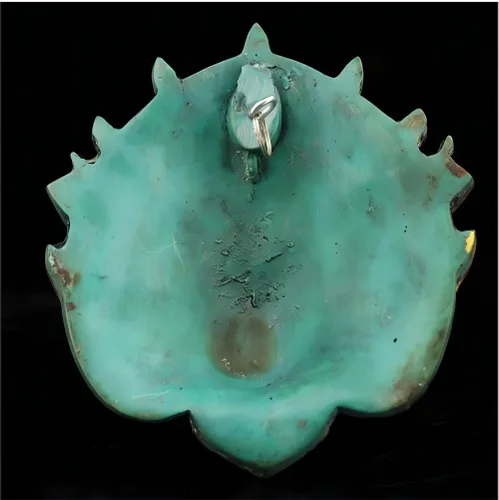 Vista 7 de Máscara decorativa tradicional tallada a mano, máscaras de Nepal, máscara de resina pintada tallada a mano, 5 x 6 pulgadas