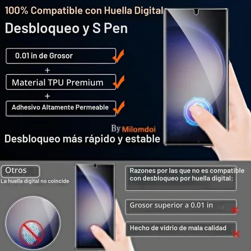 Vista 4 de Milomdoi Protector de pantalla de privacidad para Samsung Galaxy S23 Ultra