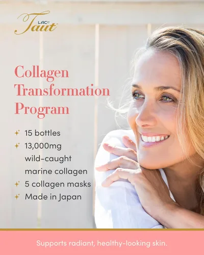 Vista 2 de TAUT Bebida y mascarilla de colágeno marino – 13,000 mg de proteína de colágeno hidrolizada con ácido hialurónico para piel joven y radiante