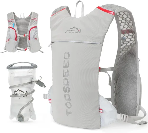Vista 16 de INOXTO - Mochila de hidratación para correr, ligera, aislada, con bolsa de agua de 1.5 L, mochila para senderismo, correr, ciclismo, carrera