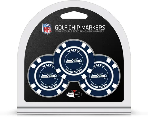 Vista 16 de Team Golf Tamaño de fichas de póquer de la NFL con marcadores de esmalte de doble cara más pequeños