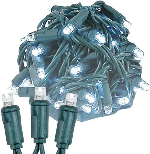 Vista 11 de Novelty Lights - Cadena de 11 pies con 50 luces LED ámbar para Navidad, para interior/exterior, espaciado de 2.5", luces de cadena de alambre verde