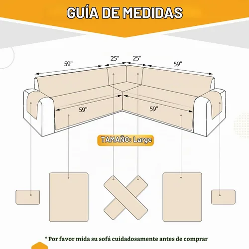 Vista 2 de ALIECOM - Fundas para sofás modulares en esquina en forma de L, fundas reversibles lavables para sofás en forma de U, funda elástica universal