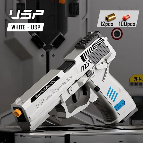 Vista 3 de Dreamplay Balas de juguete de repuesto, 100 balas y 6 accesorios de pistola de juguete de concha