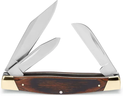 Vista 2 de Buck Knives 371 Stockman Three - Cuchillo de bolsillo plegable de 3 hojas Marrón