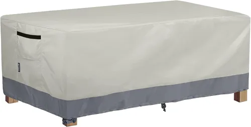 Vista 8 de Funda para Mesa de Café de Patio, Impermeable Rectangular Pequeña Funda para Mesa Auxiliar para Muebles de Exterior 36L x 22A x 18Al pulgadas, Negro