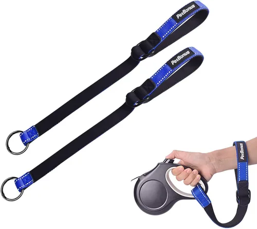 Vista 9 de PetBonus Correa corta para perro, correa de seguridad para correa retráctil para perro, diseño reflectante y mango acolchado suave ajustable, capa
