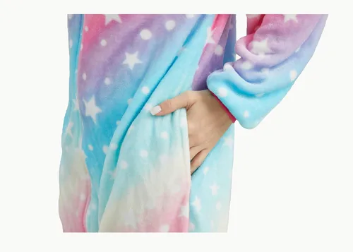 Vista 6 de NewCute Pijama unisex de una pieza de unicornio para adultos, disfraz de Halloween