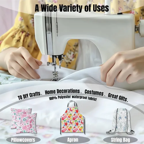 Vista 5 de The Yard - Tela de arcoíris para niñas, diseño rústico de margaritas para sillas, sofá, costura, tela impermeable con mariposas en acuarela