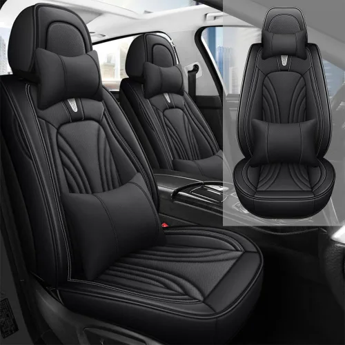 Vista 15 de Fundas de asiento de automóvil para Toyota Matrix 2003-2013, impermeables, de piel sintética, compatibles con bolsas de aire, fundas protectoras