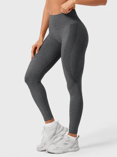 Vista 2 de HIGORUN - Leggings sin costuras para mujer, moldeadores, con diseño gráfico de sonrisas, de cintura alta, para el gimnasio, yoga o hacer ejercicio