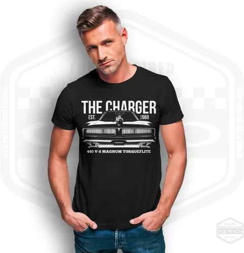 Vista 3 de 1969 Charger 440 Magnum Tribute - Camiseta para hombre, color negro, idea de regalo para fanáticos del coche americano S-6XL Fabricado en Estados