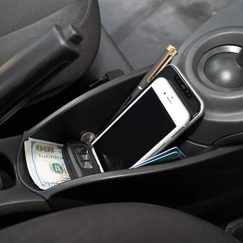 Vista 4 de Reposabrazos de plástico ABS Consola central Freno de mano Caja de almacenamiento Guante Teléfono Bandeja Organizadores para Mercedes Benz Smart 453