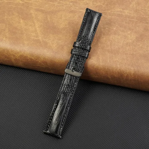 Vista 6 de vinacreations Handmade Leather Watch Band Men Quick Release Premium Stingray Leather Watch Strap Replacement Stainless Steel Buckle Bespoke 18mm