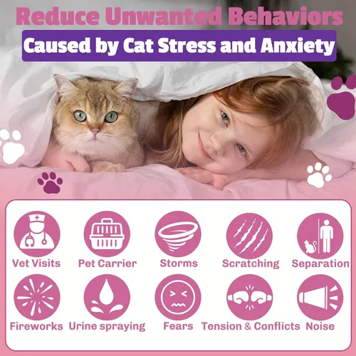 Vista 3 de Aerosol de feromonas calmante para gatos, aerosol de feromonas calmantes para gatos, solución antiansiedad para mascotas que reduce arañazos, orina