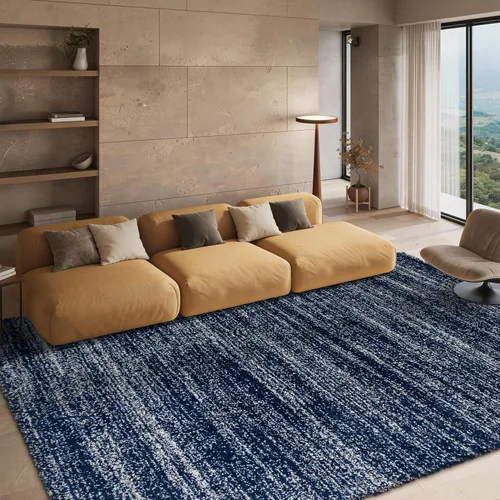 Vista 26 de SAFAVIEH Hudson Shag Collection - Alfombra decorativa de 2 x 3 pies, color marfil y azul marino, no desprende pelusa y de fácil cuidado, 2 pulgadas