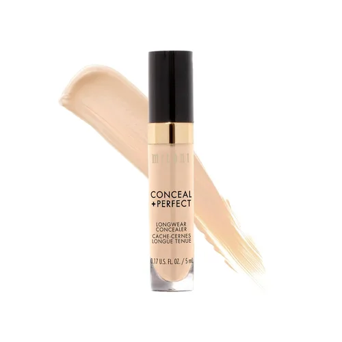 Vista 19 de Milani Conceal + Perfect Corrector de Larga Duración de Cobertura Completa Infundido con Ácido Hialurónico y Vitamina E, Cubre Ojeras, Manchas e