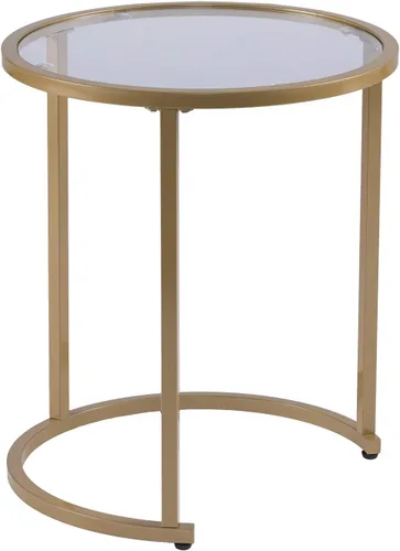 Vista 7 de SEI Furniture Evelyn Glam - Juego de mesa auxiliar nido (2 unidades), color dorado