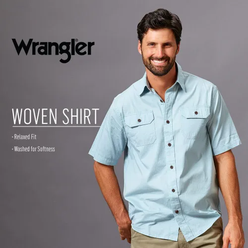 Vista 4 de Wrangler Authentics Camisa tejida clásica de manga corta para hombre