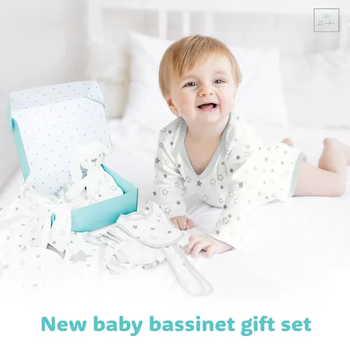 Vista 2 de Zenulove Juego de regalo unisex de 9 piezas de 9 piezas de algodón para bebés de 0 a 3 meses