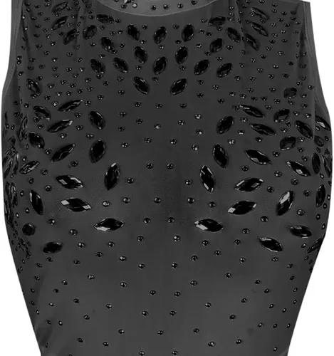 Vista 9 de Halter Neck Dresses for Women Formal Sexy Backless Hot Drill See Through Gown Dress Nightclub Bodycon Mini Prom Dress