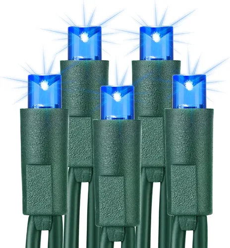 Vista 15 de Brizled Luces de Navidad rojas y verdes, 33 pies, 100 luces LED de 0.197 in, mini luces de Navidad de gran angular conectables, luz de árbol
