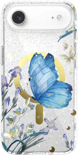 Vista 103 de LONLI Hue - para iPhone 15 Pro Max [Compatible con Magsafe] - Funda de teléfono floral dorada - [Amortiguador de 360°] - Funda de teléfono linda