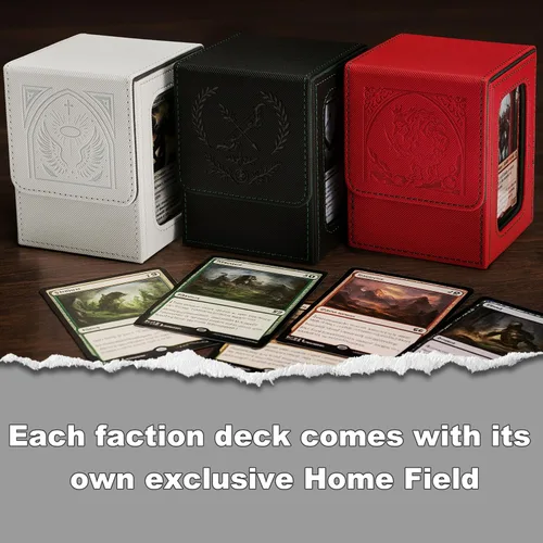 Vista 4 de Venssu MTG Caja de cubierta con pantalla Commander, funda para cartas de ángel para 120 tarjetas de una sola funda, caja de almacenamiento