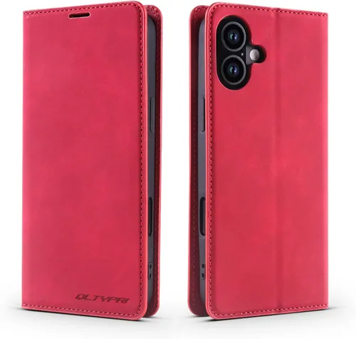 Vista 26 de QLTYPRI Funda tipo cartera para iPhone Air, 3 tarjeteros, color negro Funda de piel sintética de alta calidad, cierre magnético, soporte