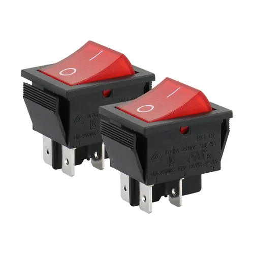 Vista 6 de Baomain Interruptor basculante para barco DPST ON/Off 1/4" Ancho Terminal 4 Pin 16A 250V UL TUV Lista Amarillo Paquete de 2
