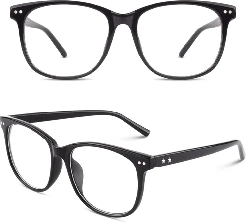 Vista 8 de Happy Store CN81 - Gafas de gran tamaño con montura UV 400 transparente Azul