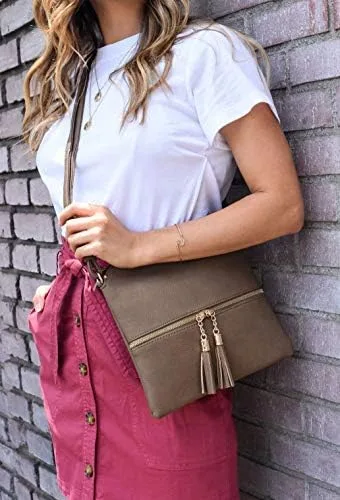 Vista 5 de SG SUGU - Bolso ligero y mediano con borla y bolsillo con cremallera