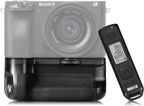 Vista 2 de Meike MK-A6500 Pro - Empuñadura de batería con mando a distancia para cámara Sony A6500 Control remoto incorporado, control de hasta 328.1 ft