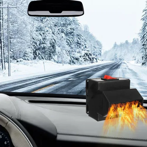 Vista 8 de MASO - Calefactor portátil para coche de 12V 150W - Ventilador de alta potencia para parabrisas de automóvil, calentamiento rápido, descongelador