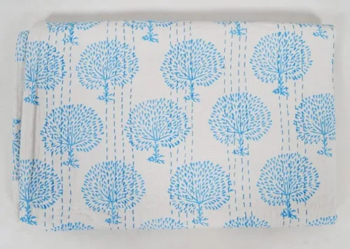 Vista 5 de Colcha Kantha con estampado de bloques a mano, funda de cama Kantha de algodón, colcha Kantha india, colcha de tamaño Queen Kantha, colcha Kantha