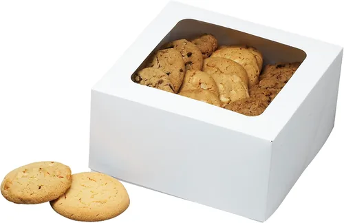 Vista 6 de Wilton Cajas blancas para dulces con ventanas, soportes perfectos para regalar y transportar mini pasteles o galletas caseras, 9 piezas